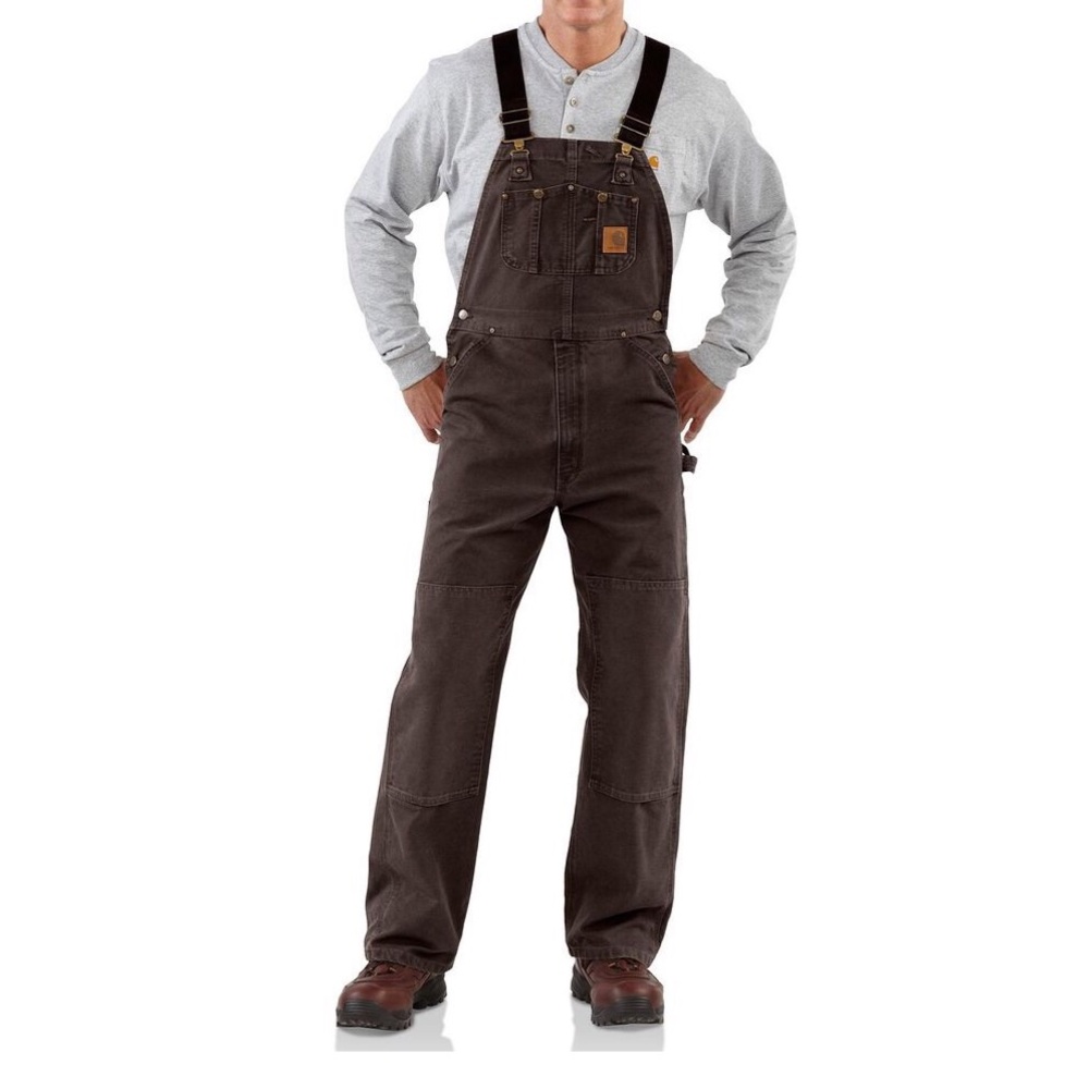 Carhartt sandstone duck bib overalls